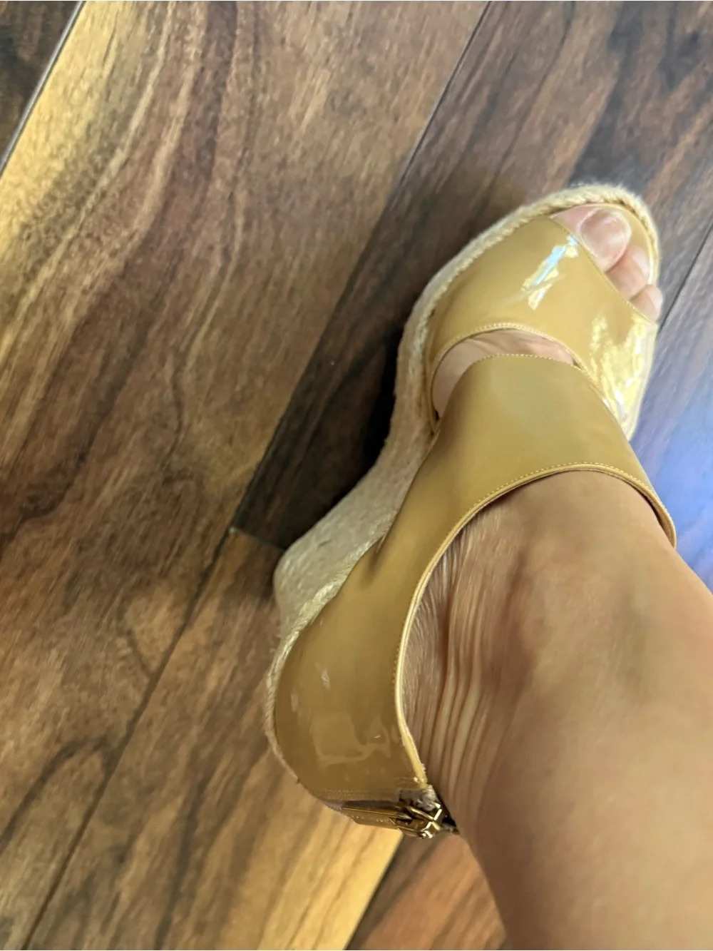 Jimmy Choo Patriot Patent Leather Espadrille Wedges